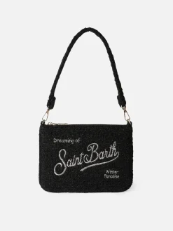 Schwarzer Tweed-Beutel Mini Parisienne