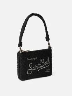 Schwarzer Tweed-Beutel Mini Parisienne