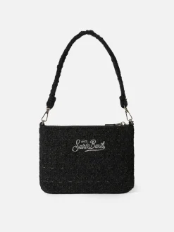 Schwarzer Tweed-Beutel Mini Parisienne