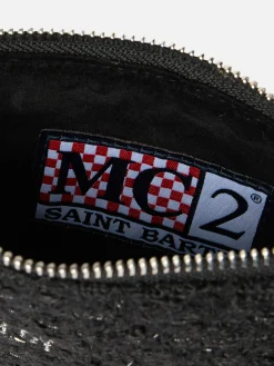 Schwarzer Tweed-Beutel Mini Parisienne
