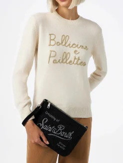 Schwarzes, beiges Parisienne-Täschchen mit Kette