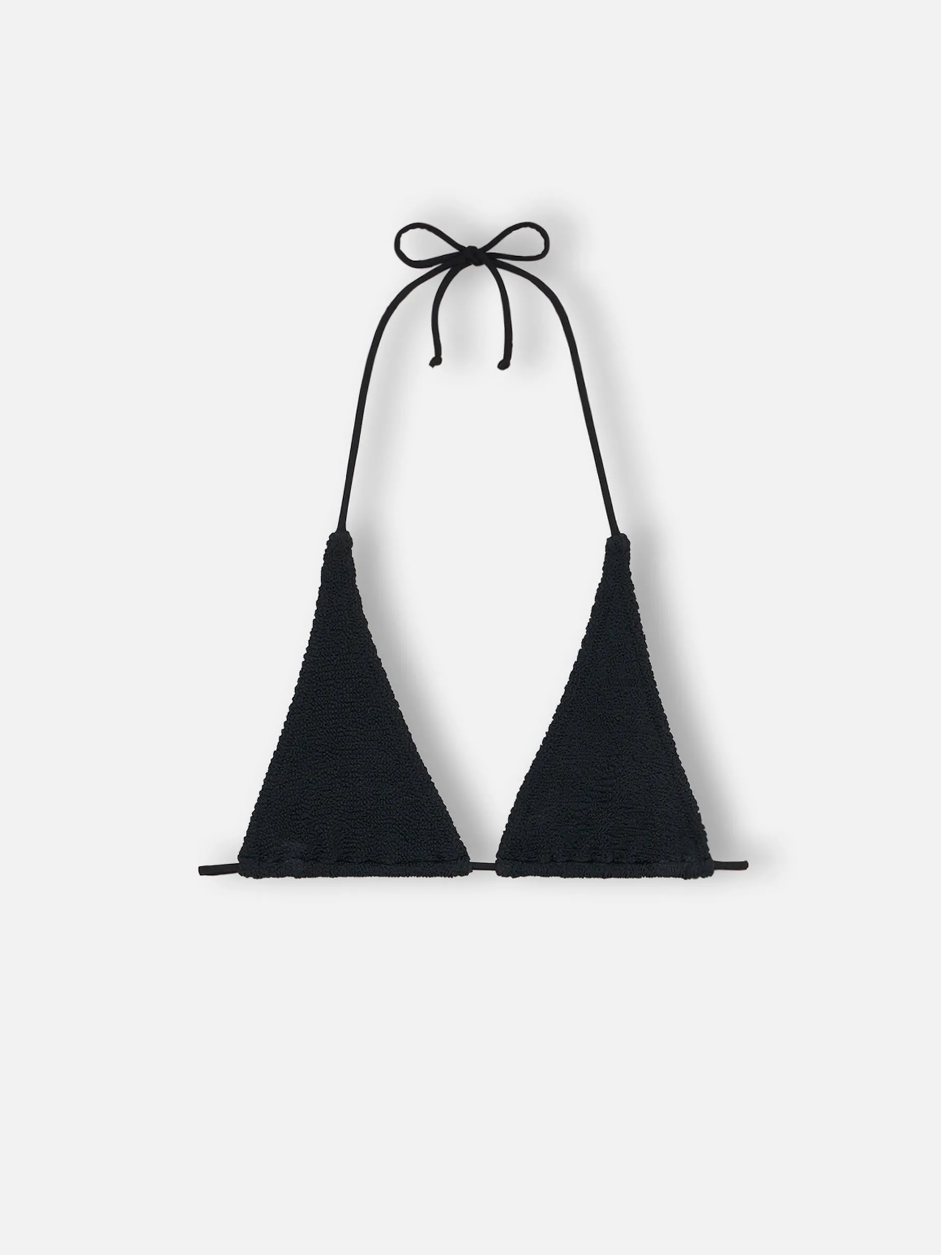 Schwarzes Crinkle-Triangel-Top für Damen Guiana