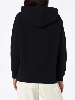 Schwarzes Damen-Sweatshirt Virginia mit Strasssteinen