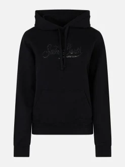 Schwarzes Damen-Sweatshirt Virginia mit Strasssteinen