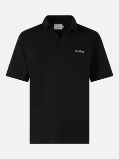 Schwarzes Poloshirt aus Baumwolljersey für Herren Brighton