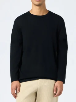 Schwarzes T-Shirt aus gekämmter Kaschmirwolle für Herren von Scott