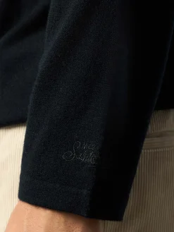 Schwarzes T-Shirt aus gekämmter Kaschmirwolle für Herren von Scott
