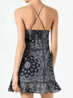 Schwarzes Unterkleid mit Bandanna-Print, Avrill