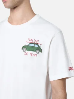 Schweres Baumwoll-T-Shirt Arnott für Herren mit Stickerei des italienischen Skiteams | FIAT 500 SONDEREDITION