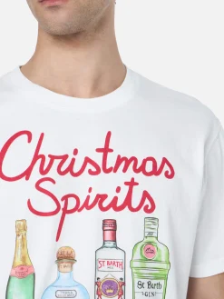 Schweres Baumwoll-T-Shirt Arnott für Herren mit Weihnachtsgeistern in St.Barth-Stickerei