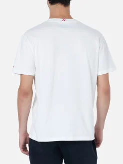 Schweres Baumwoll-T-Shirt Arnott für Herren mit Weihnachtsgeistern in St.Barth-Stickerei