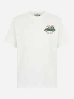 Schweres Baumwoll-T-Shirt Arnott für Herren mit Stickerei des italienischen Skiteams | FIAT 500 SONDEREDITION