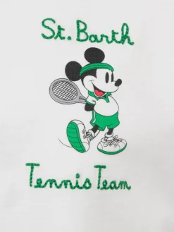 Schweres Baumwoll-T-Shirt Cameron für Jungen mit Mickey-Aufdruck auf der Rückseite und Tennisteam-Stickerei auf der Vorderseite | DISNEY SPECIAL EDITION