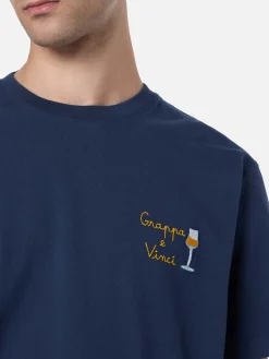 Schweres Baumwoll-T-Shirt für Herren von Arnott mit Grappa e Vinci-Stickerei