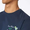 Schweres Baumwoll-T-Shirt für Herren von Arnott mit „Save Water Drink Gin Tonic“-Stickerei