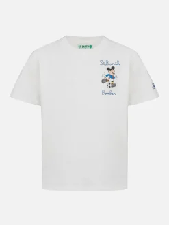 Schweres Baumwoll-T-Shirt für Jungen mit Cameron Mickey-Aufdruck und St. Barth Bomber-Stickerei | DISNEY SPECIAL EDITION