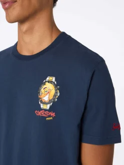 Schweres Baumwoll-T-Shirt für Herren von Arnott mit Crypto Ducktona-Uhrenaufdruck | CRYPTO PUPPETS SPECIAL EDITION