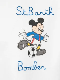 Schweres Baumwoll-T-Shirt für Jungen mit Cameron Mickey-Aufdruck und St. Barth Bomber-Stickerei | DISNEY SPECIAL EDITION