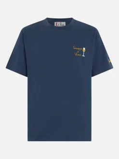 Schweres Baumwoll-T-Shirt für Herren von Arnott mit Grappa e Vinci-Stickerei