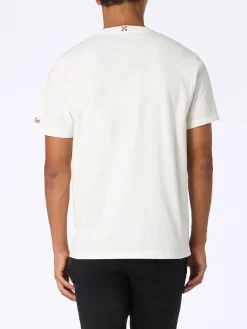 Schweres Baumwoll-T-Shirt für Herren von Arnott mit Cortina-Ski-Stickerei
