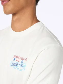 Schweres Herren-Baumwoll-T-Shirt Arnott mit Sopravvissuto-All'Après-Ski-Stickerei