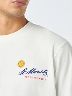 Schweres Herren-Baumwoll-T-Shirt Arnott mit St. Moritzer Sonnen-Print | ST. MORITZ TOP OF THE WORLD SPECIAL EDITION