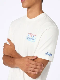 Schweres Herren-Baumwoll-T-Shirt Arnott mit Sopravvissuto-All'Après-Ski-Stickerei