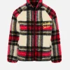 Sherpa-Jacke für Mädchen mit Tartan-Print
