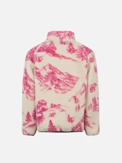 Sherpa-Jacke für Mädchen mit Toile-de-Jouy-Print