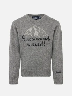 Snowboard ist tot, grauer Jungenpullover