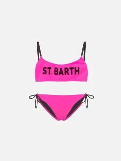 St. Barth Bralette-Bikini für Mädchen mit Grafik vorne