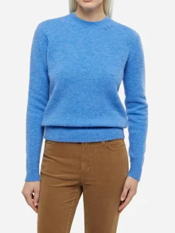 Staubblauer Pullover Sorbonne aus Stretchgarn für Damen