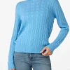 Staubblauer Pullover Sorbonne aus Kaschmirmischung für Damen