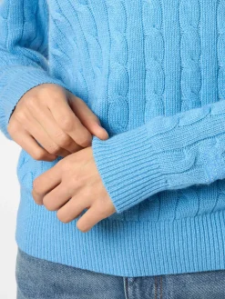 Staubblauer Pullover Sorbonne aus Kaschmirmischung für Damen