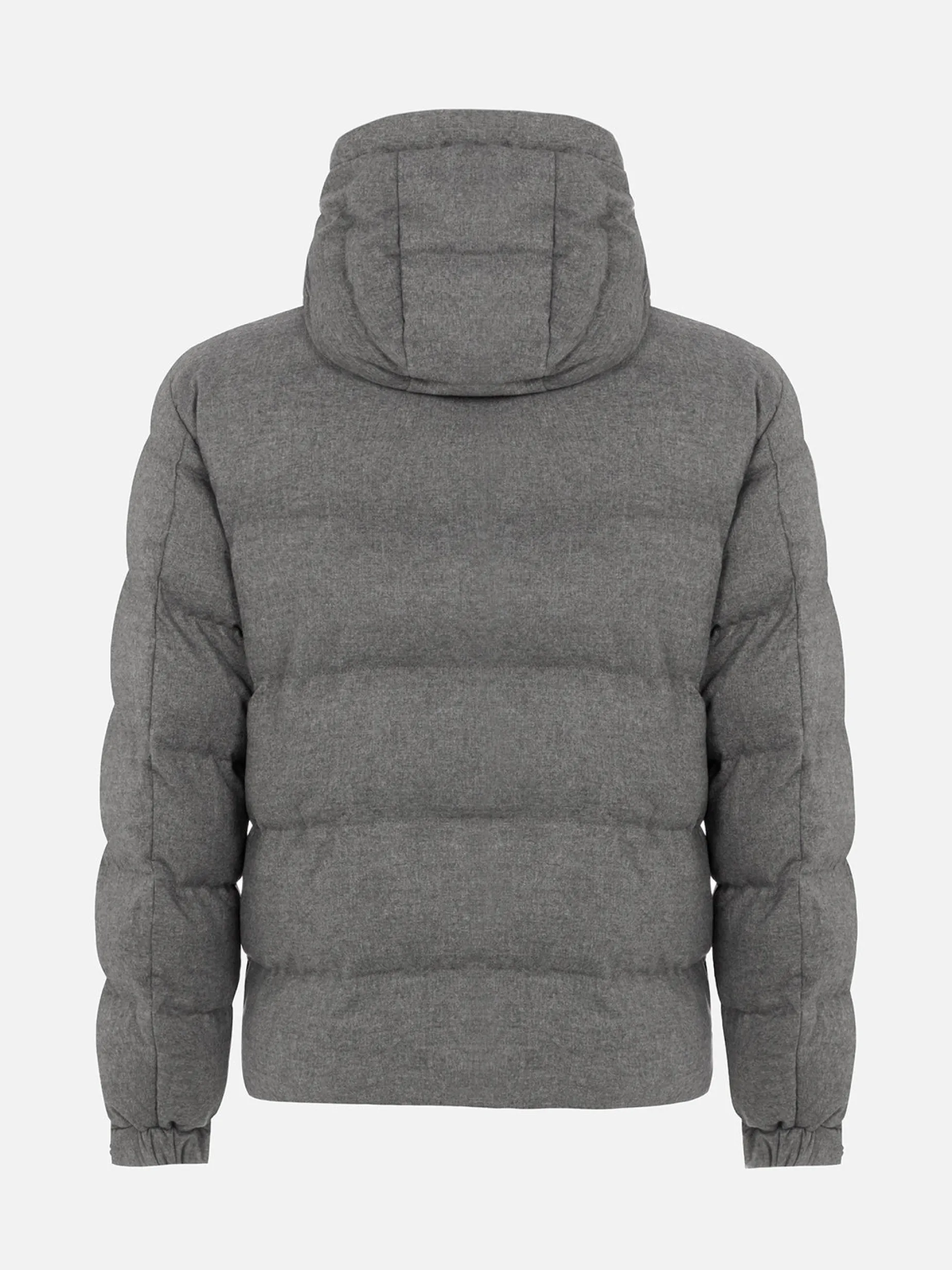 Steppjacke aus graumeliertem Flanell mit Kapuze für Herren von Maier
