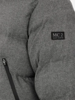 Steppjacke aus graumeliertem Flanell mit Kapuze für Herren von Maier