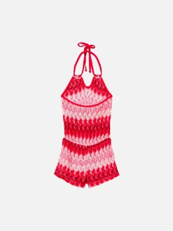 Strickkleid für Mädchen mit Chevronmuster