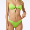 Säuregrüner Bandeau-Bikini