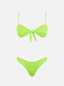 Säuregrüner Bandeau-Bikini