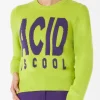 Säuregrüner Damenpullover „Acid is cool“