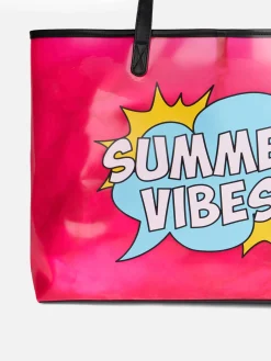 Transparente PVC-Tasche „Summer Vibes“.