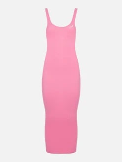 Trägerkleid Jennifer aus geripptem Baumwolljersey in Rosa für Damen