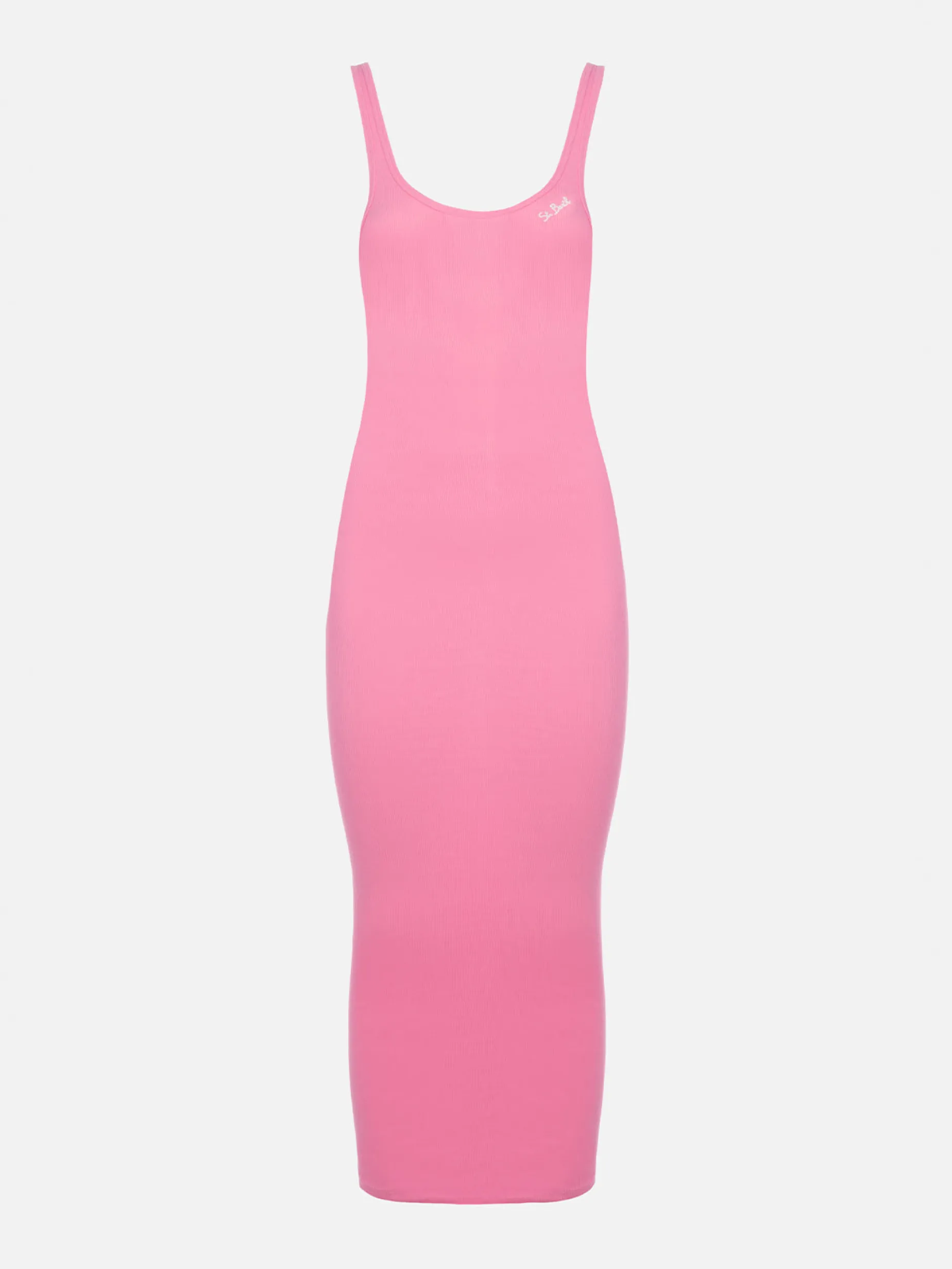 Trägerkleid Jennifer aus geripptem Baumwolljersey in Rosa für Damen