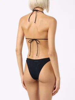 Triangel-Bikini in Crinkle-Optik für Damen, schwarz, Guiana Elise