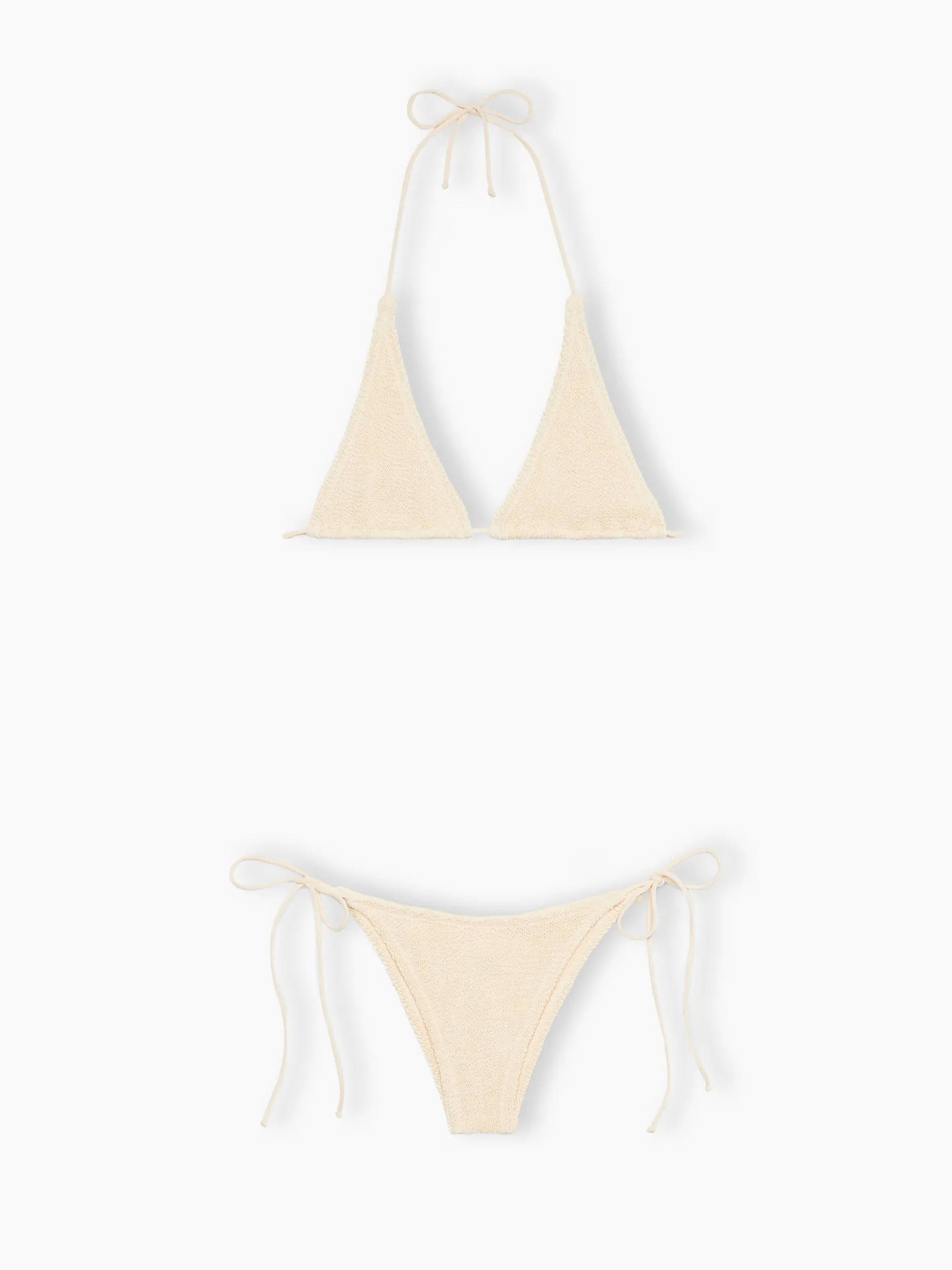 Triangel-Bikini in Crinkle-Optik für Damen, cremefarben, Guiana Marielle