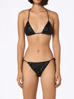 Triangel-Bikini mit schwarzen Pailletten für Damen Leah Marielle