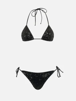 Triangel-Bikini mit schwarzen Pailletten für Damen Leah Marielle