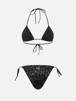 Triangel-Bikini mit schwarzen Pailletten für Damen Leah Marielle