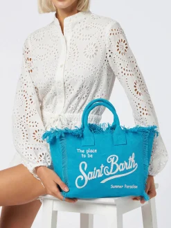 Türkise Colette-Tasche aus Baumwollcanvas