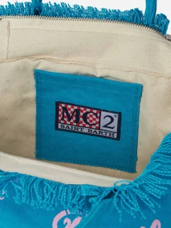 Türkise Colette-Tasche aus Baumwollcanvas